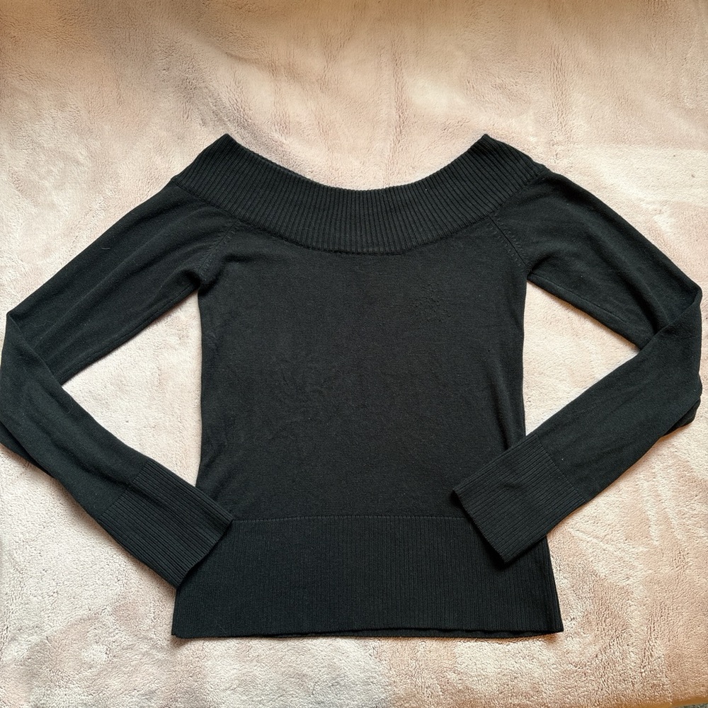 Elegant Black Off-Shoulder Sweater
